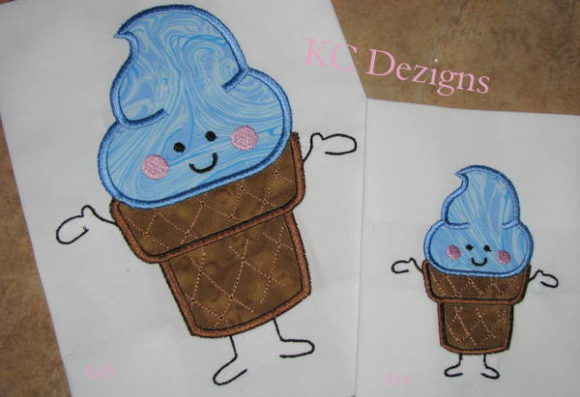 Birthday Ice Cream Character: A Sweet Embroidery Delight