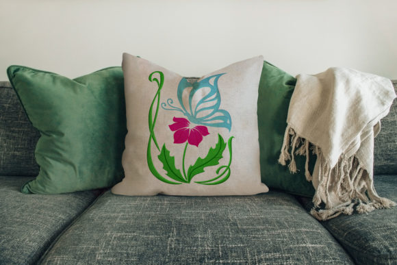 Butterfly on Flower: A Romantic Embroidery Design
