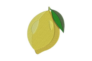 Charming Lemon: A Fresh Embroidery Design for Gifts
