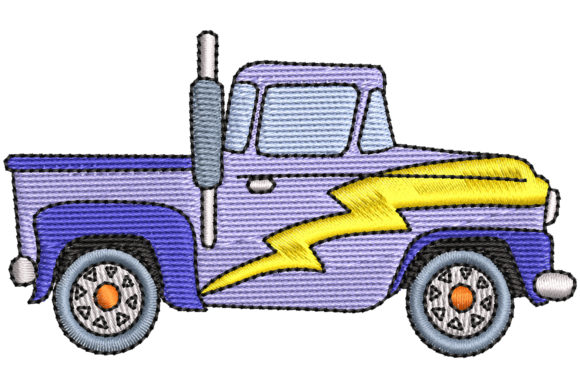 Charming Old Pick Up for Holiday Embroidery