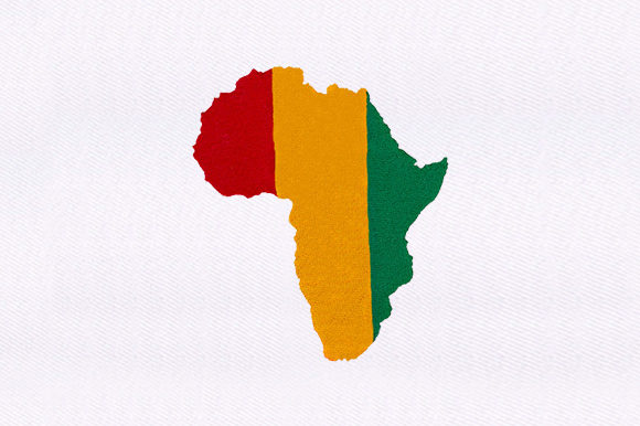 Colored African Map: A Bold and Vibrant Embroidery Design
