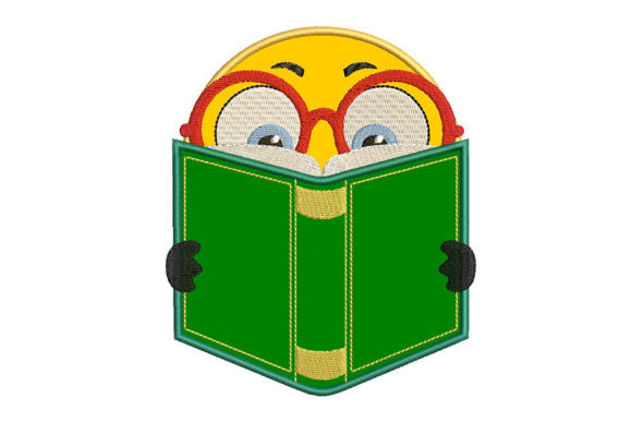Cute Reading Emoticon Applique: A Charming Design Review