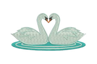 Elegant Swan Heart: A Versatile Embroidery Design