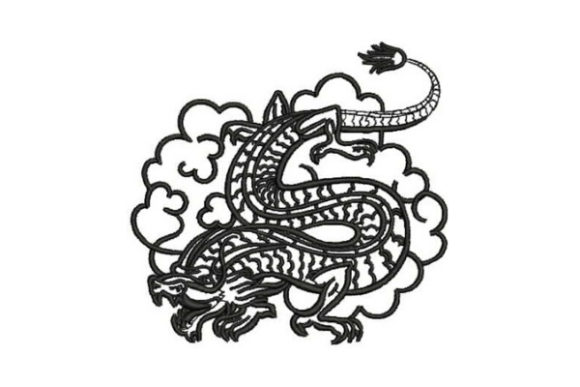 Japanese Style Tattoo Dragon Embroidery