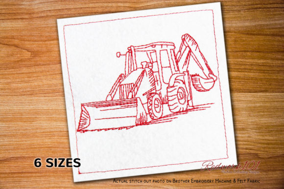 Jcb Backhoe Loader: A Bold Embroidery Design