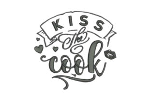 Kiss the Cook: A Charming Valentine's Embroidery Design