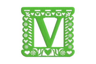 Papel Picado Alphabet V: A Festive Embroidery Design