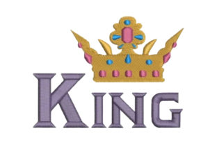 Royally Adorned: The King Crown Embroidery Design