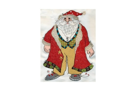 Sassy Father Christmas: A Festive Embroidery Delight