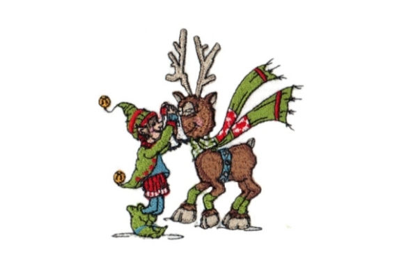Sassy Nose Shiner Elf: A Festive Embroidery Delight