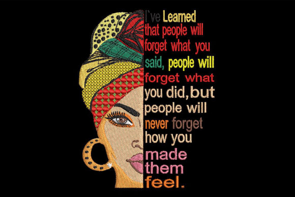 Woman Face and a Wise Quote: A Seasonal Embroidery Gem